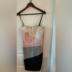 Gianni Bini Pink and Black Midi Dress